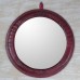 Burgundy Leather Wall Mirror West African-Crafted Majestic Window NOVICA Ghana   382541352578
